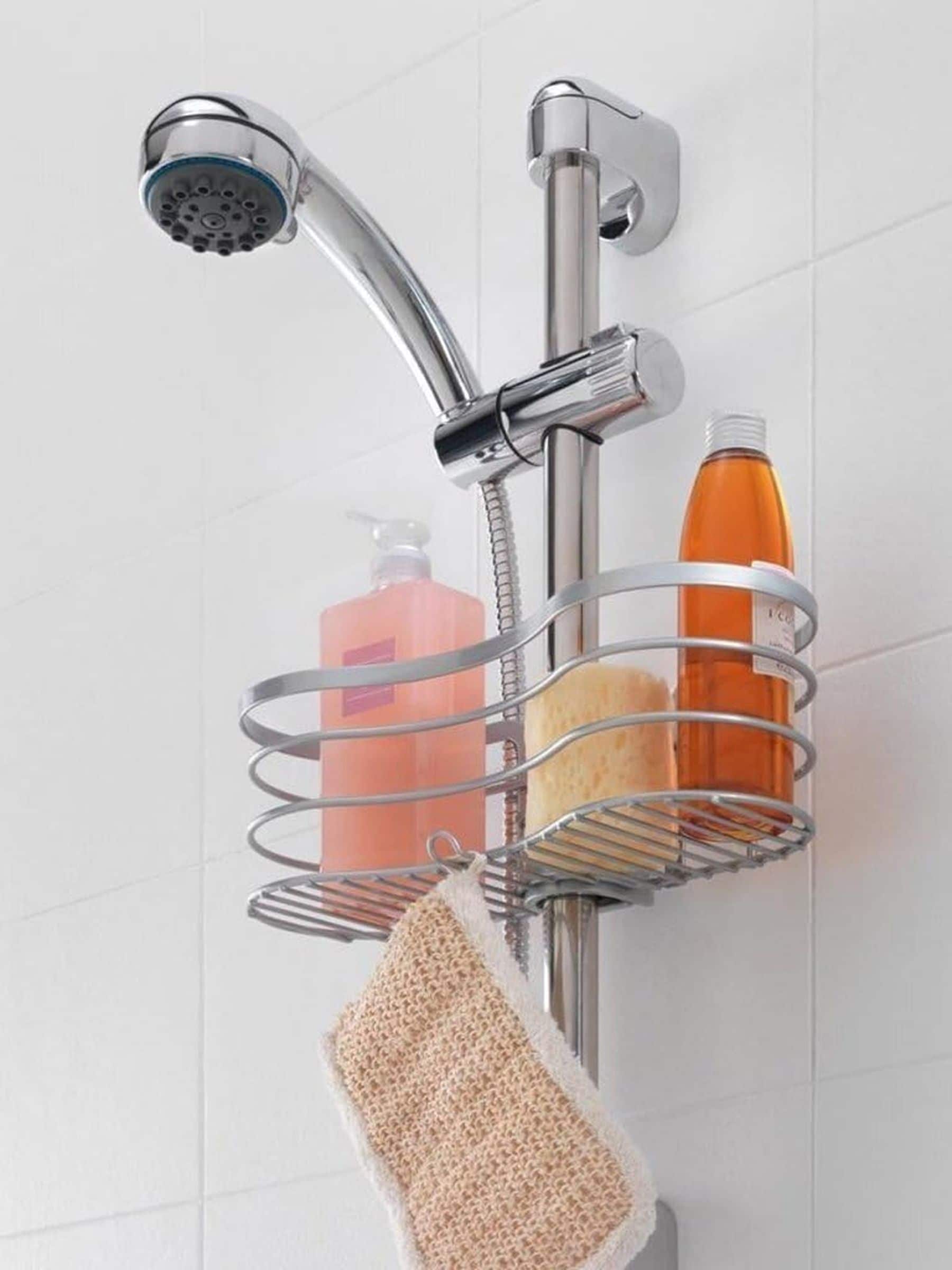 Metaltex Unisex Silver Viva Bathroom Shower Caddy With Pole Grip - Image 2