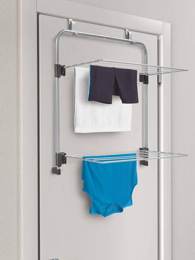 metaltex Silver Gale 7 Over The Door Airer Laundry Dryer - Image 2 of 4