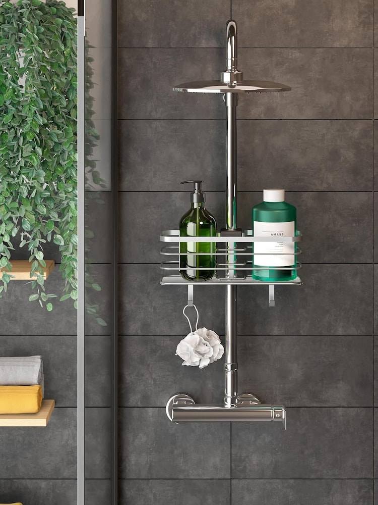 metaltex Silver Origin Luxy Basket for Shower Pole - Image 2 of 4