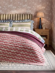 Pink Abstract Wiggle Stripe Quilted Bedspread - Image 1 of 3