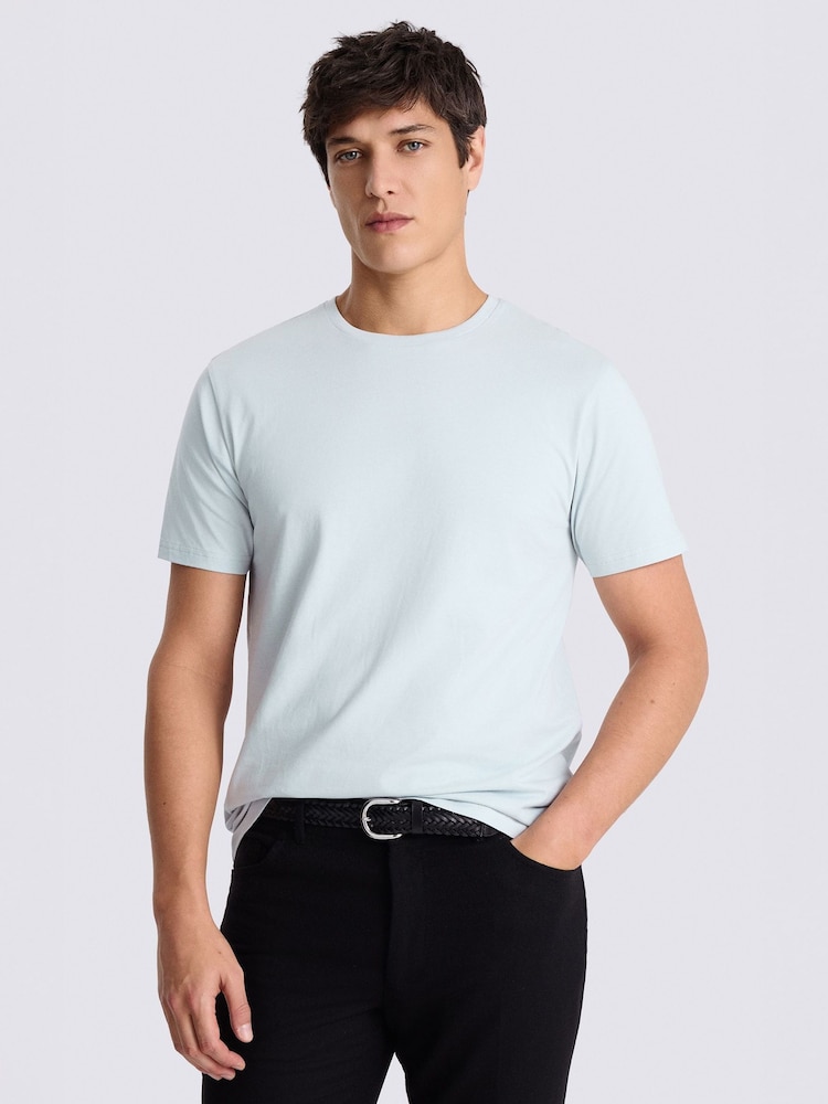 MOSS Light Blue Crew-Neck T-Shirt - Image 1 of 4