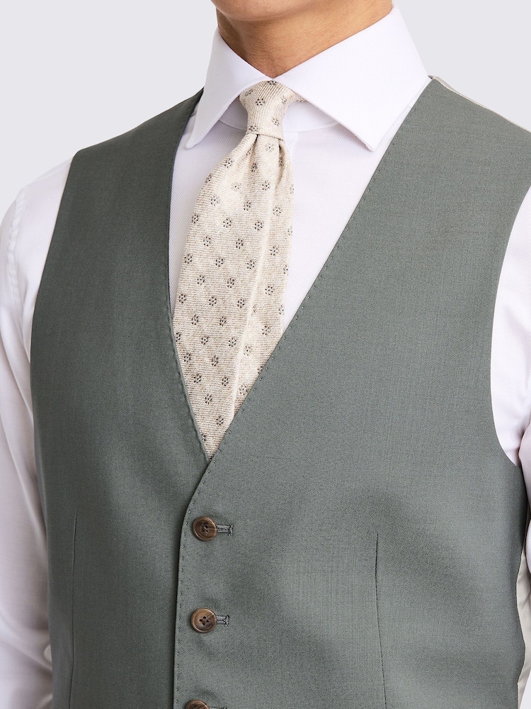 MOSS Khaki Italian Tailored Fit Waistcoat - Image 3 of 3