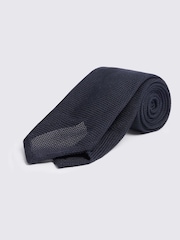 MOSS Dark Blue Italian Grenadine Tie - Image 1 of 2