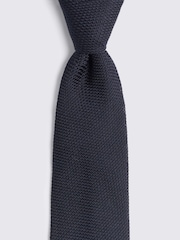 MOSS Dark Blue Italian Grenadine Tie - Image 2 of 2