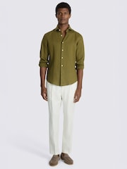 MOSS Green Linen Shirt - Image 2 of 4