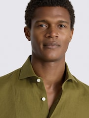 MOSS Green Linen Shirt - Image 3 of 4