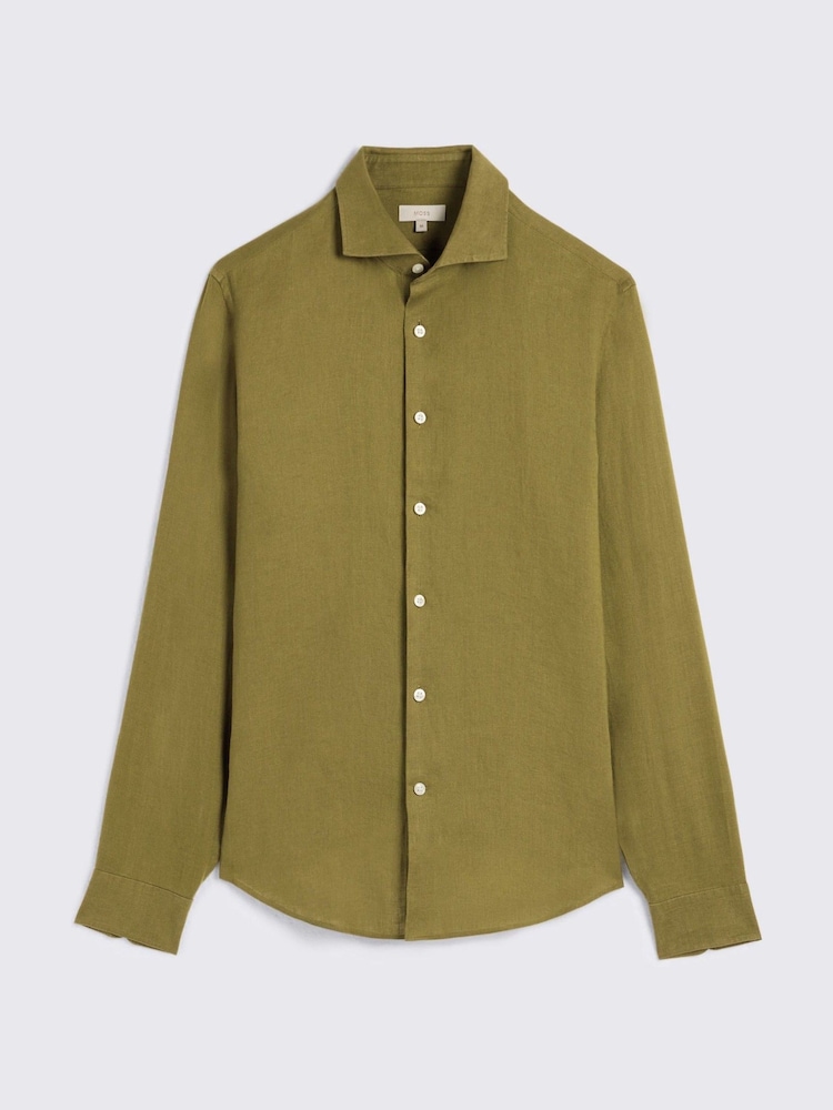 MOSS Green Linen Shirt - Image 4 of 4