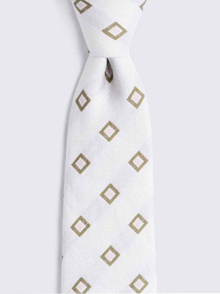 MOSS White Square Tie - Image 2 of 2