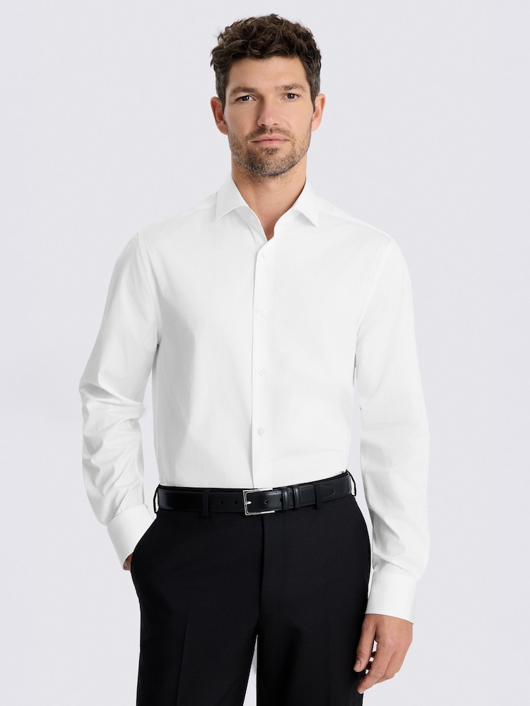 MOSS White Tailored Fit Poplin Shirt - Image 1 of 3