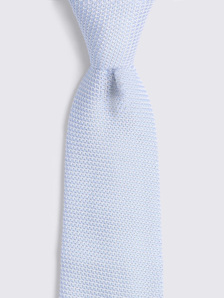 MOSS Blue Italian Grenadine Tie - Image 2 of 2