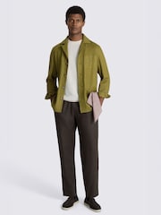 MOSS Lime Twill Linen-Blend Shacket - Image 2 of 5
