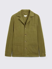 MOSS Lime Twill Linen-Blend Shacket - Image 5 of 5