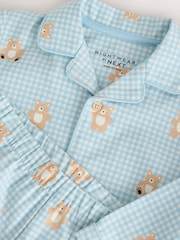 Blue/Brown Bear Button Down Pyjamas (9mths-10yrs) - Image 9 of 9
