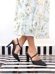 Noir - Novo Wide Fit Indie Asymmetric Slingback Courts - Image 1 de 6