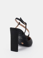 Noir - Novo Wide Fit Indie Asymmetric Slingback Courts - Image 4 de 6