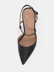 Noir - Novo Wide Fit Indie Asymmetric Slingback Courts - Image 6 de 6