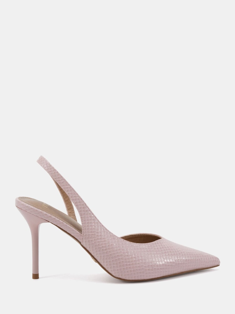 Novo Pink Wide Fit Hayley Sweetheart Slingback Courts - Image 2 of 6