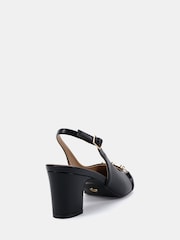 Novo Black Wide Fit Heidi Chain Trim Block Heel Slingbacks - Image 4 of 6