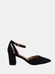 Negru - Novo Imelda Two Part Block Heel Court Shoes - Imaginea 2 din 6