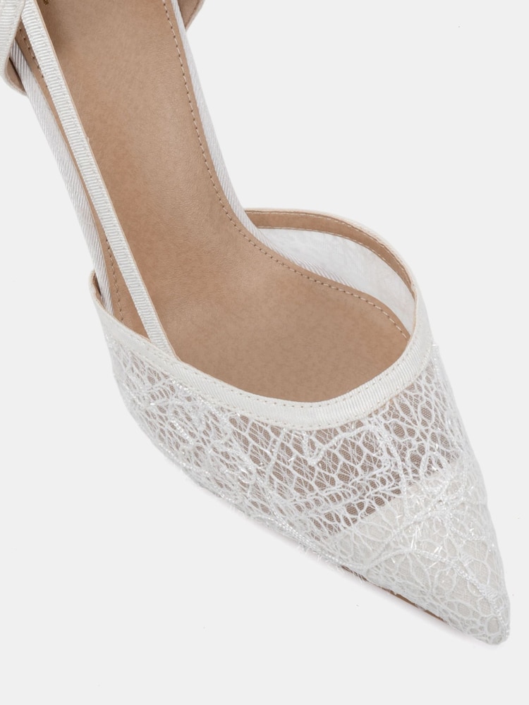 Alb - Novo Wide Fit Ideal Point Two Part Stiletto Courts - Imaginea 6 din 6