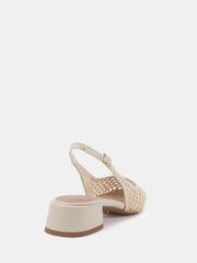 Novo Natural Wide Fit Freida Woven Mesh Slingback Low Heel Shoes - Image 4 of 6