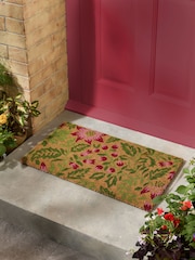 Laura Ashley Natural Astley Floral Printed Coir Doormat - Image 1 of 6