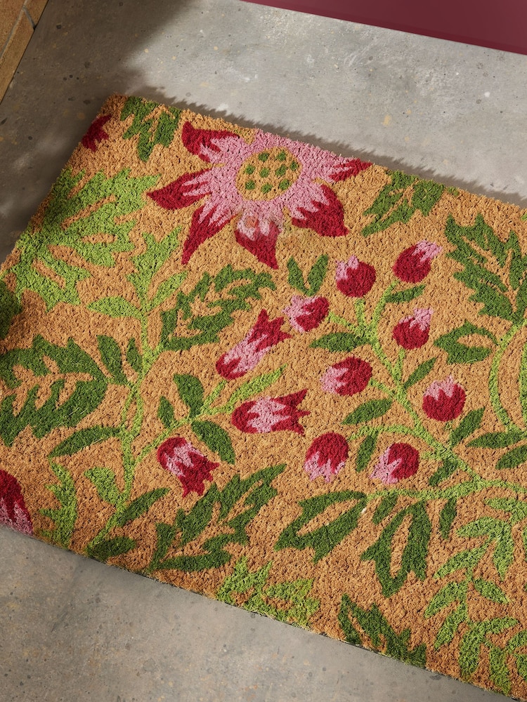 Laura Ashley Natural Astley Floral Printed Coir Doormat - Image 2 of 6 Laura Ashley Natural Astley Floral Printed Coir Doormat - Image 2 of 6