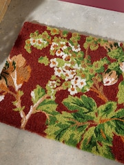 Laura Ashley Red Tufted Bramble Printed Coir Doormat - Image 2 of 3