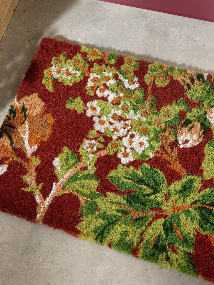 Laura Ashley Red Tufted Bramble Printed Coir Doormat - Image 2 of 3 Laura Ashley Red Tufted Bramble Printed Coir Doormat - Image 2 of 3