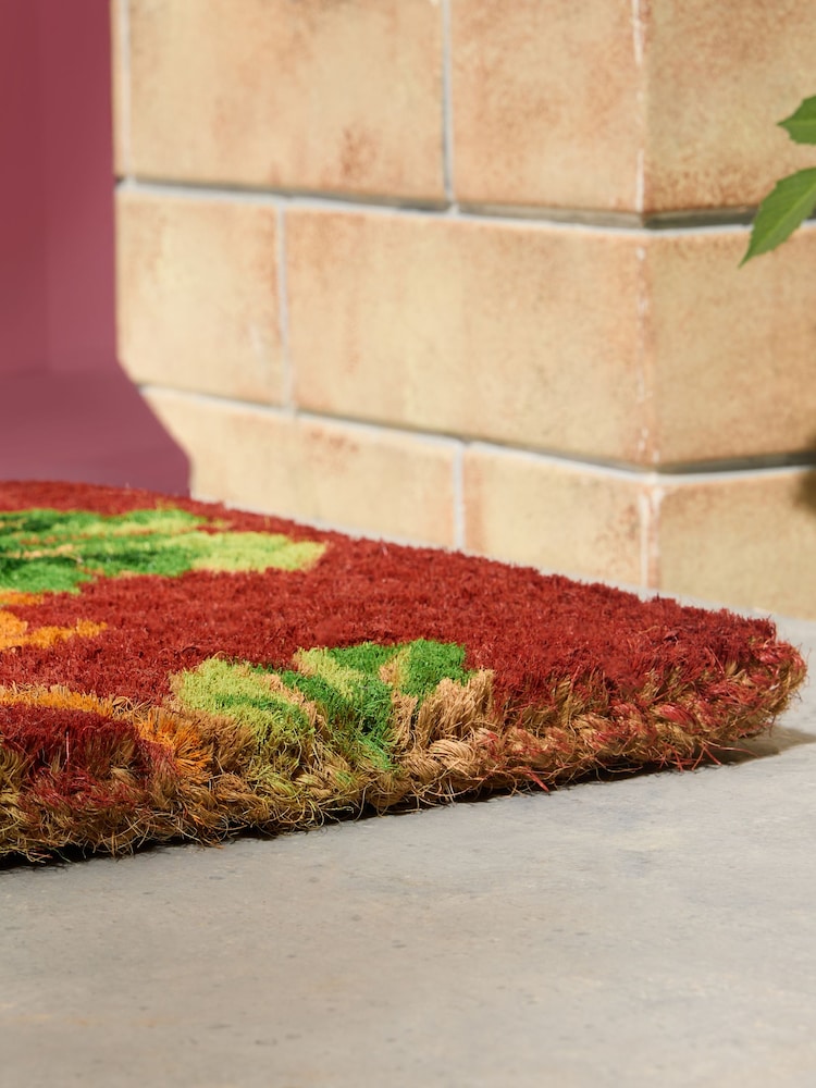 Laura Ashley Red Tufted Bramble Printed Coir Doormat - Image 3 of 3 Laura Ashley Red Tufted Bramble Printed Coir Doormat - Image 3 of 3