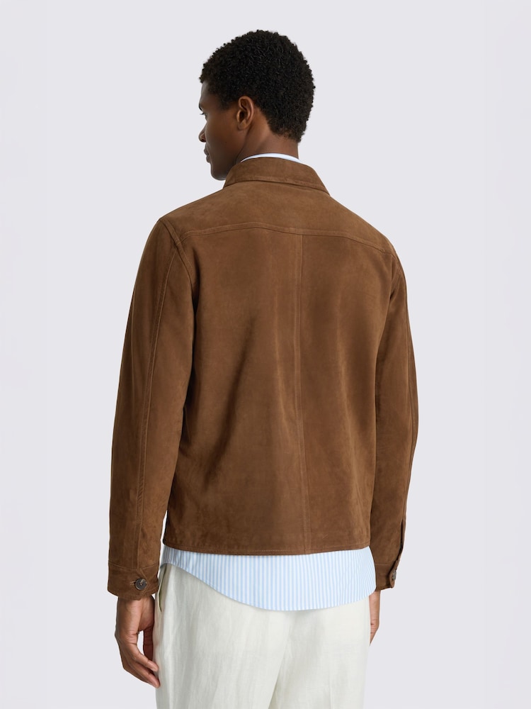 MOSS Brown Nubuck Zip Jacket - Image 2 of 5