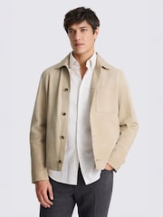 MOSS Sand Suede Shacket - Image 1 of 5