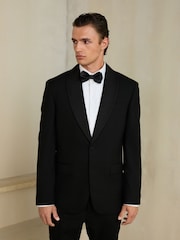 Black Regular Fit Signature Tuxedo Jacket With Wool - Image 2 of 4