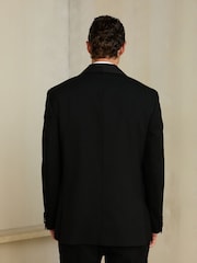 Black Regular Fit Signature Tuxedo Jacket With Wool - Image 3 of 4