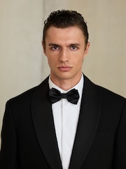 Black Regular Fit Signature Tuxedo Jacket With Wool - Image 4 of 4