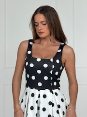 Girl In Mind Black Erica Square Neck Pleated Midi Dress - Image 4 of 6