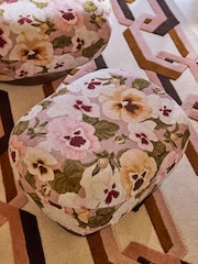 Poodle & Blonde Big Pansy Blush Pink Otis Foot Stool - Image 2 of 4