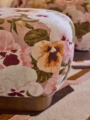 Poodle & Blonde Big Pansy Blush Pink Otis Foot Stool - Image 3 of 4