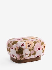 Poodle & Blonde Big Pansy Blush Pink Otis Foot Stool - Image 4 of 4