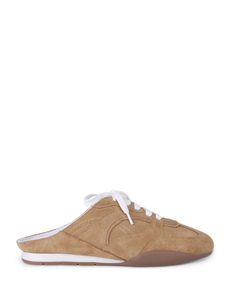 Off The Hook Natural Marlene Suede Lace-Up Backless Sneaker Mules - Image 1 of 6