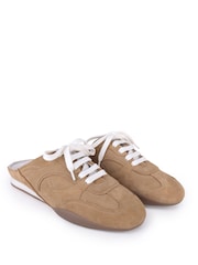 Off The Hook Natural Marlene Suede Lace-Up Backless Sneaker Mules - Image 2 of 6