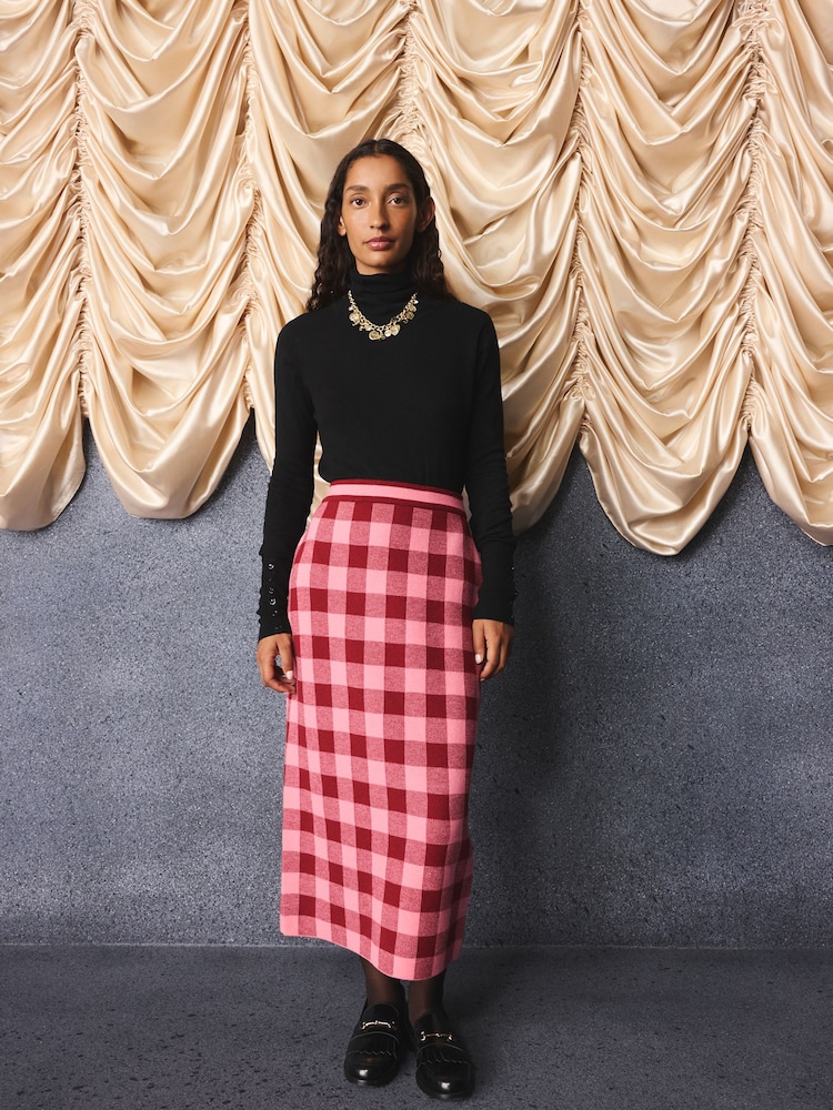 Cath Kidston Knitted Midi Skirt - 3şəkildən 2 şəkil