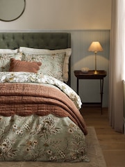 Laura Ashley Sage Green Marlbrook 200 Thread Count Sateen Duvet Cover and Pillowcase Set - Image 2 of 7