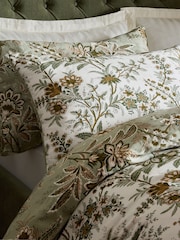 Laura Ashley Sage Green Marlbrook 200 Thread Count Sateen Duvet Cover and Pillowcase Set - Image 4 of 7