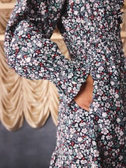 Cath Kidston Black Smocked Floral Mini Dress - Image 5 of 11
