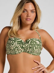 Hunkemoller Green Padded Underwired Bikini Top Cancun - Image 1 of 5