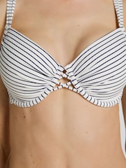 Hunkemoller White Padded Underwired Stripes Bikini Top - Image 3 of 5