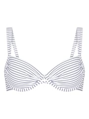 Hunkemoller White Padded Underwired Stripes Bikini Top - Image 4 of 5