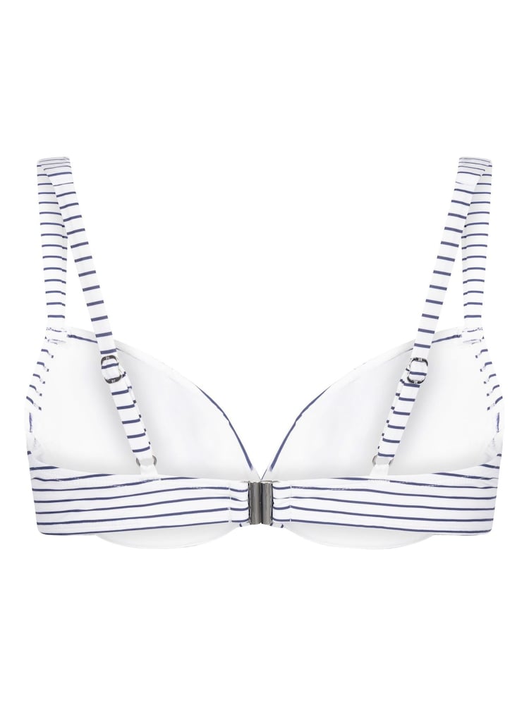 Hunkemoller White Padded Underwired Stripes Bikini Top - Image 5 of 5