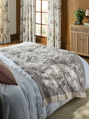 Laura Ashley Natural Truffle Marlbrook Floral Jacquard Throw - Image 1 of 7